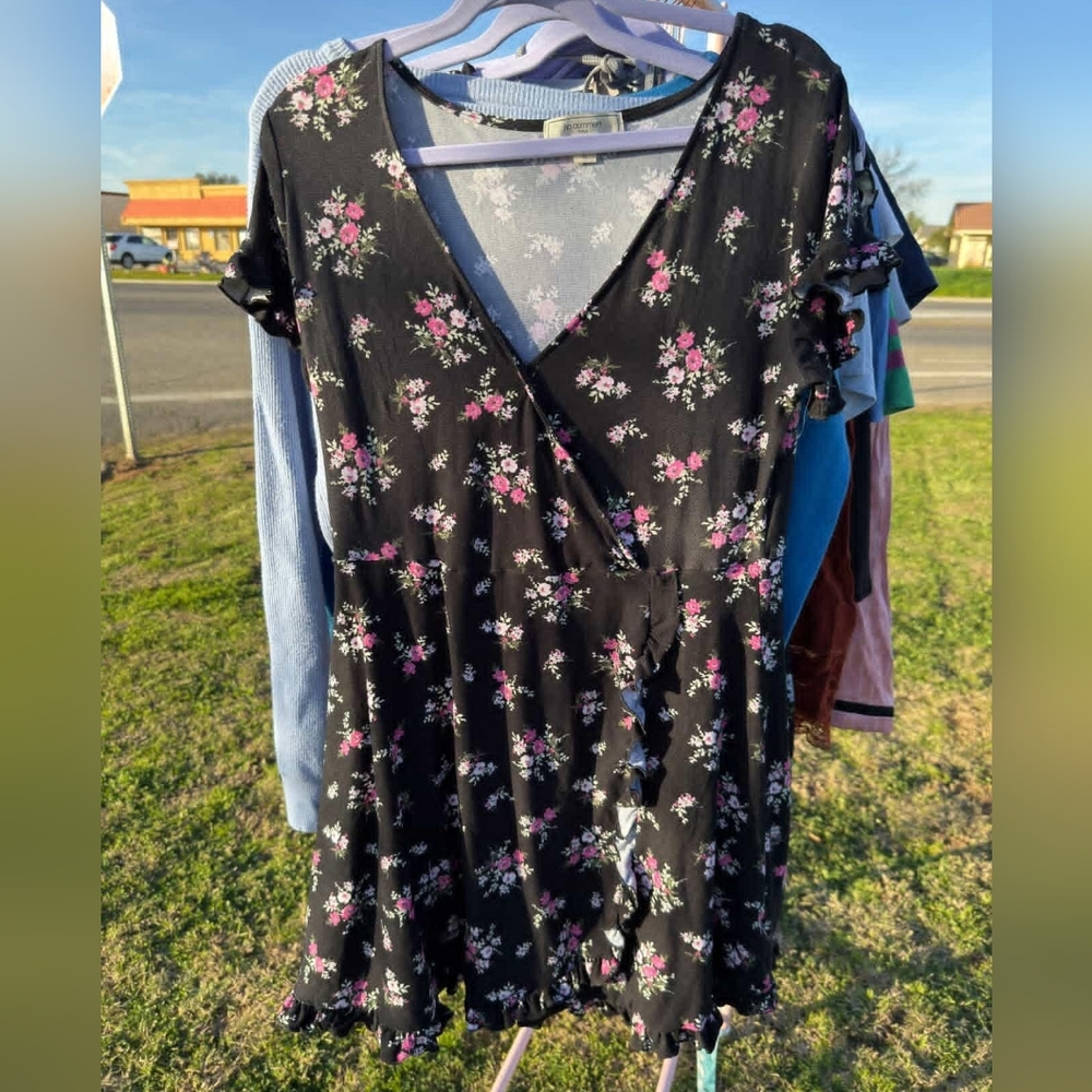 Floral Black Dress